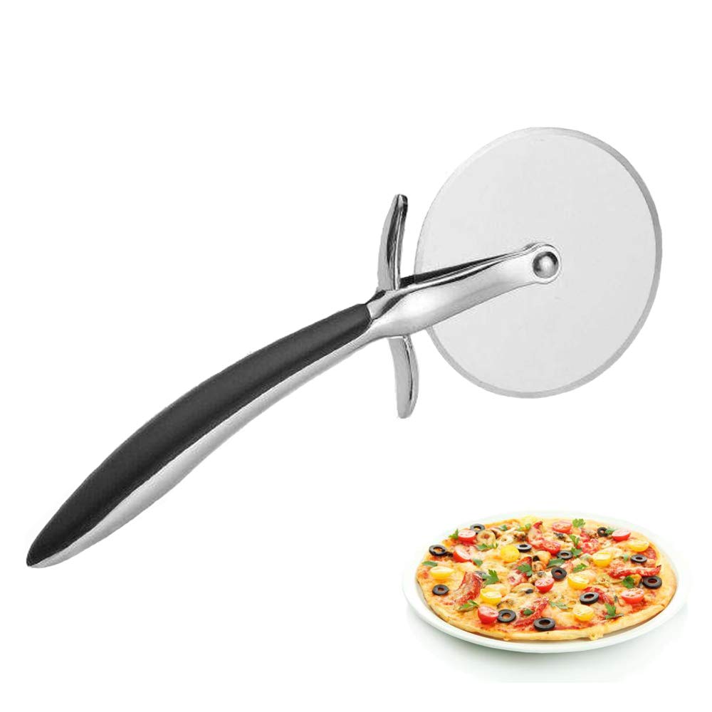 Professional Stainless Steel Pizza Cutter Wheel with Non-Slip Handle - Sharp Blade for Cutting Pizza, Pie Crust & Pastry Dough | Easy to Clean | Perfect for Home Kitchens, Pizzerias & Parties