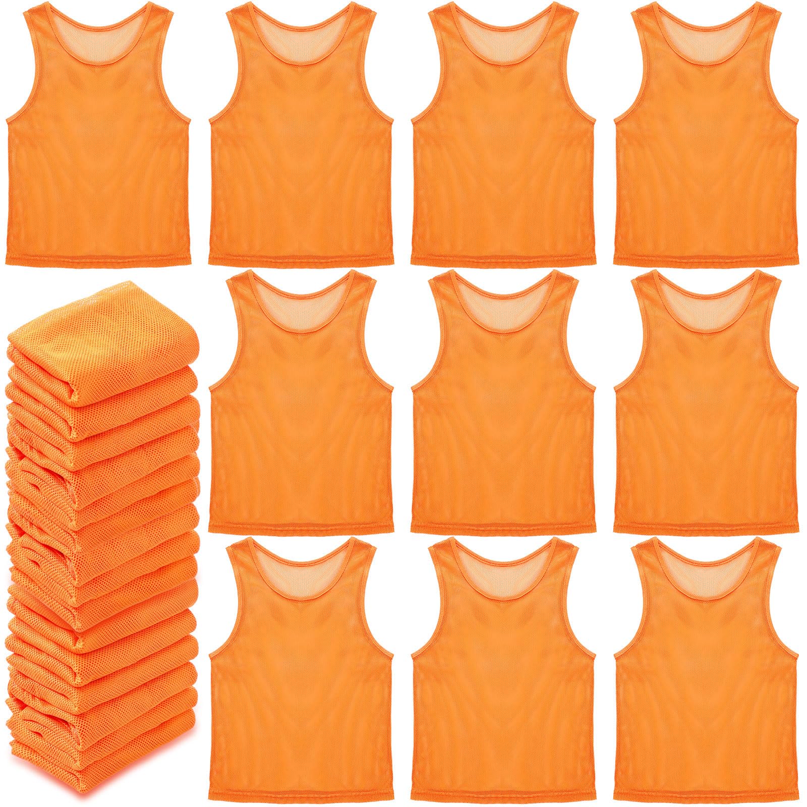 Sintege 24 Pack Youth Pinnies - Reversible Scrimmage Vests for Basketball, Soccer & Team Sports Practice - Breathable Mesh Training Jerseys for Kids & Teens - Perfect for Drills, Games & School PE Classes