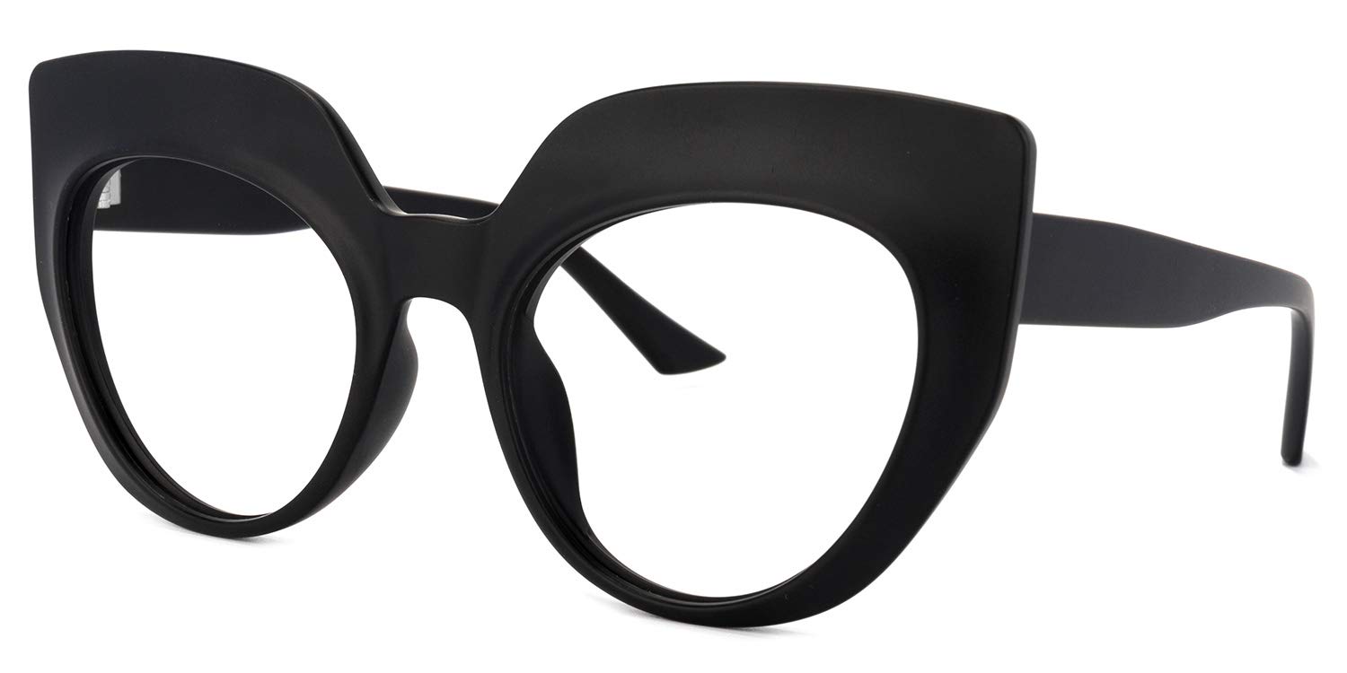 VOOGLAM Oversized Thick Cat Eye Blue Light Blocking Glasses - Vintage Style Women's Non-Prescription Frames for Computer & Screen Use - Perfect for Office, Reading & Digital Eye Strain Relief