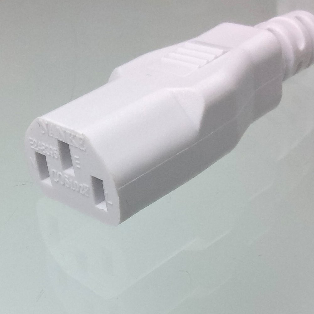15Ft Extra Long White AC Power Cord Cable - Pure Copper Wire Core for Computer, TV, Printer, Monitor - Durable & Safe Power Supply for Home & Office Use