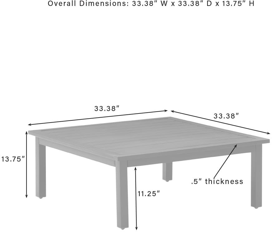 Crosley Clark Weather-Resistant Metal Outdoor Coffee Table - Matte Black for Patio, Deck, Porch & Garden - Perfect for Outdoor Entertaining & Relaxation