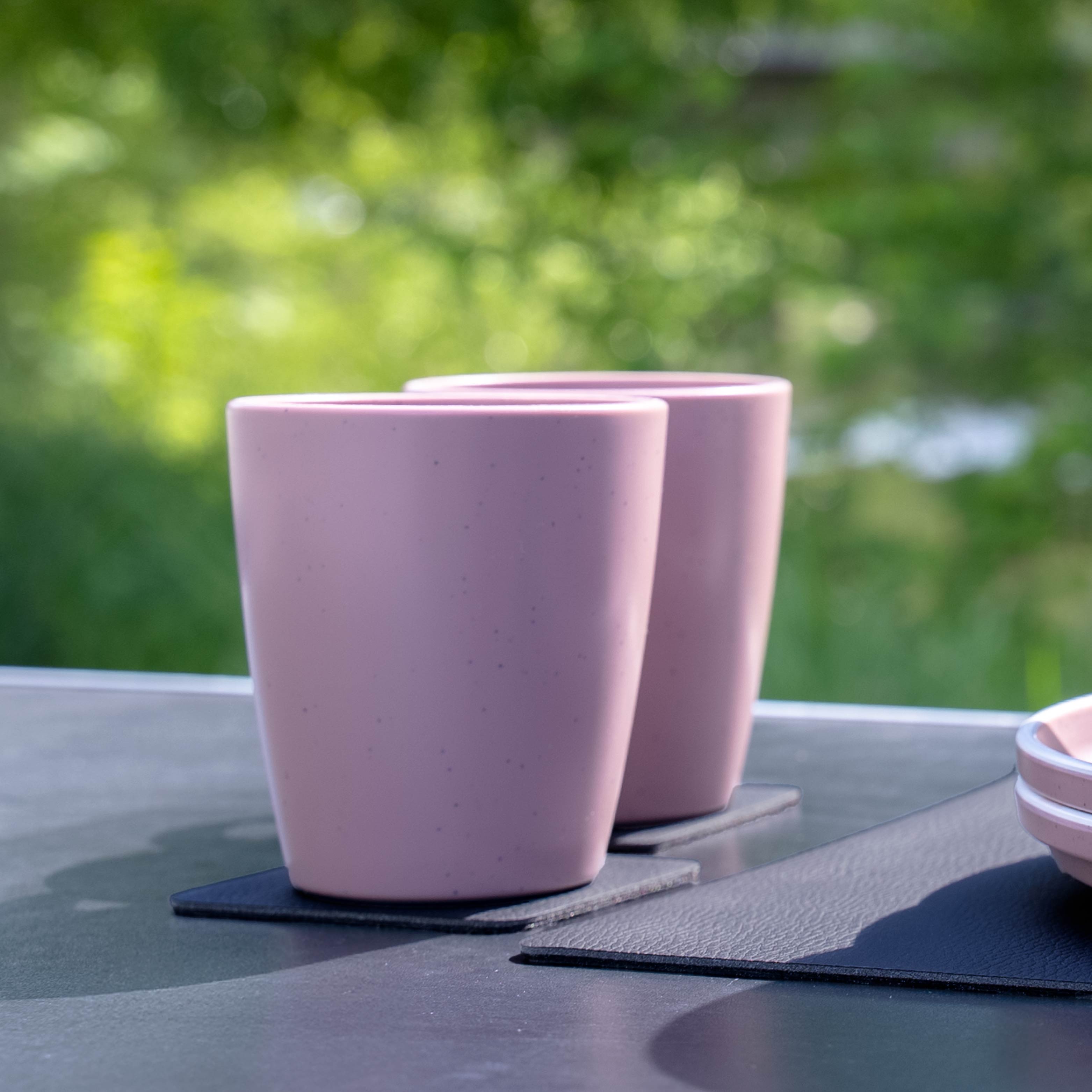 DOLOMIT ROSE Magnetic Plastic Cups - Set of 4 Colorful Stackable Drinking Glasses for Home, Office, and Outdoor Picnics