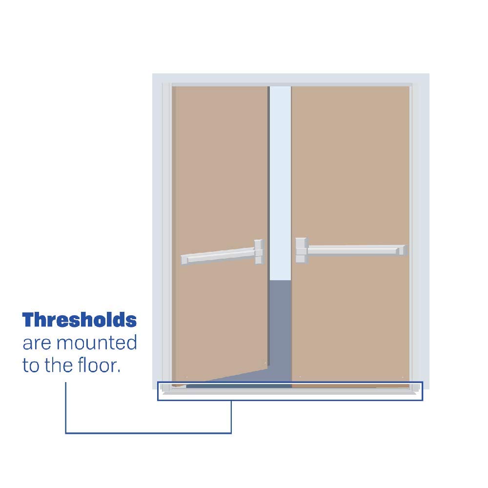 Mill Aluminum Rabbeted Door Threshold with Neoprene Solid Rubber Extrusion (3565MA) - 10 x 1-1/2'' SMS - 4-7/8'' W x 7/8'' H x 48'' L - Weatherproof Entryway Solution for Homes & Commercial Buildings