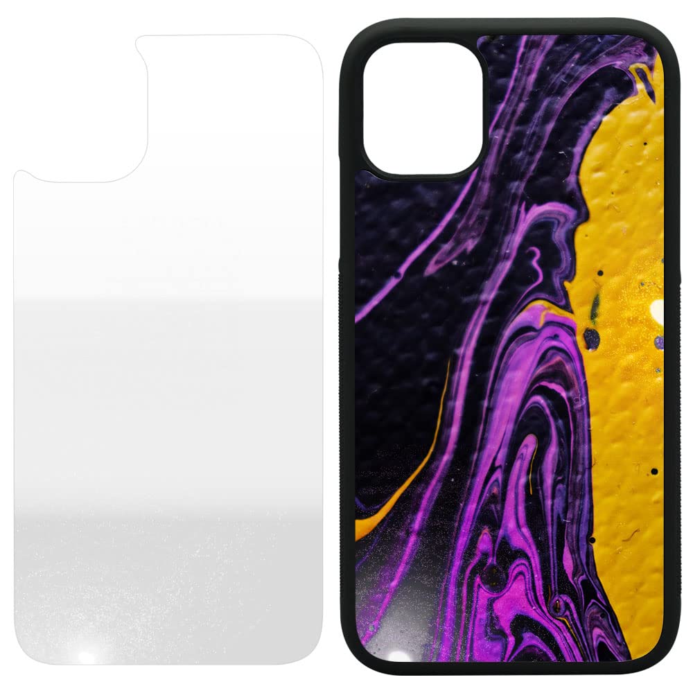 50 Pack Innosub Sublimation Phone Cases for iPhone 11 (6.1 Inch) - Blank Black Rubber Cases with Sparkly Aluminum Inserts | DIY Customizable Printable Phone Covers for Sublimation Printing | Perfect for Personalized Gifts, Business Promotions & Craft Projects