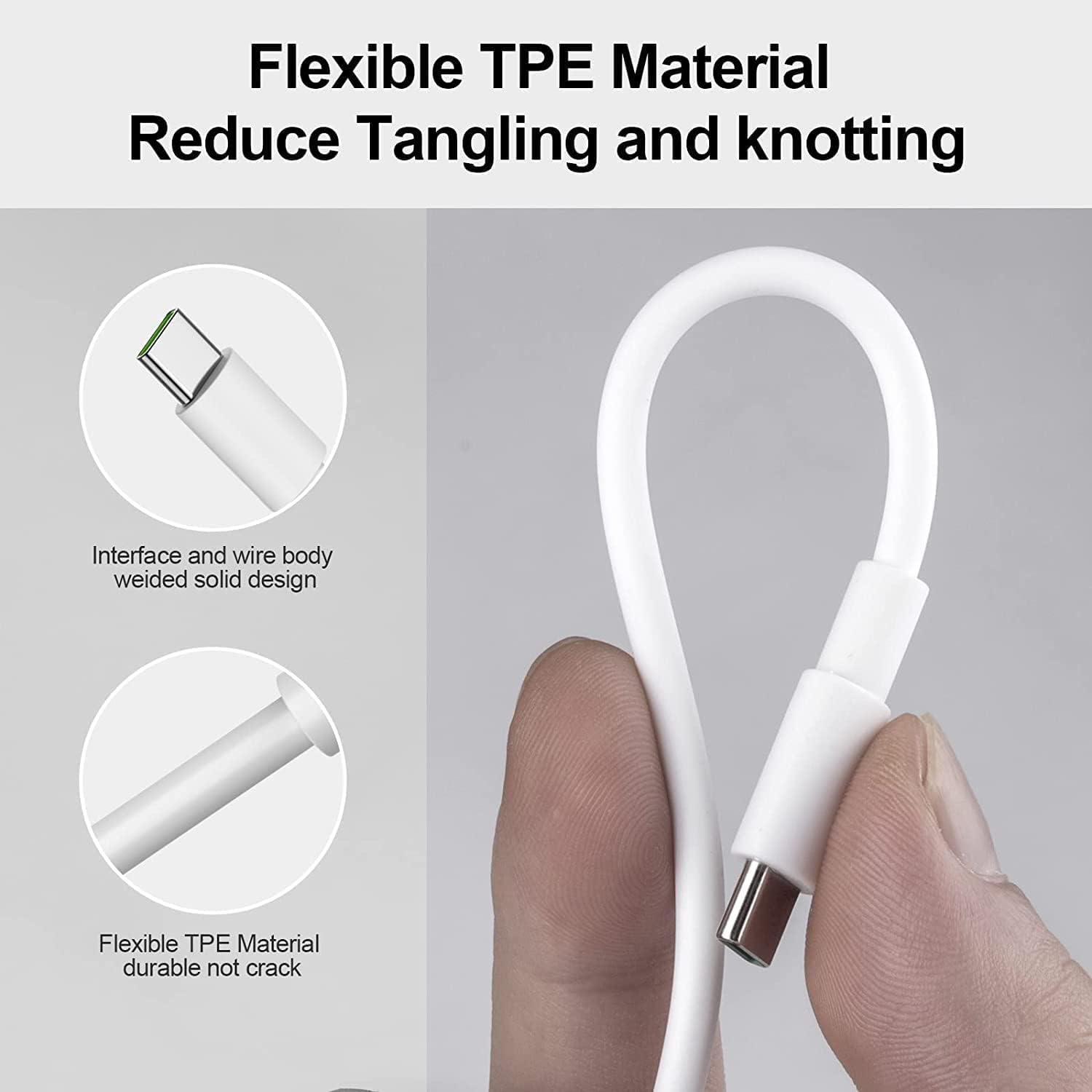 Original 10W to 65W Type-C USB Fast Charging Cable for Infinix Note 8 | Quick Charge, Dash, Warp, Dart, Flash, Turbo, Super VOOC Compatible | 6A High-Speed Data Sync Cable | Type C to USB-A (1.2M/3.9ft, White) - Perfect for Home, Office & Travel Charging