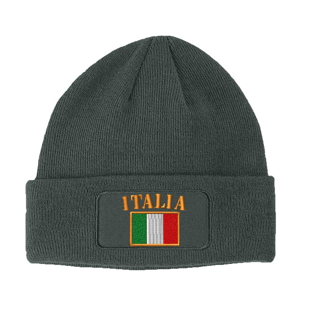 Speedy Pros Patch Beanie for Men & Women - Italian Flag Embroidered Skull Cap Hat (One Size) | Winter Warmth, Outdoor Activities & Casual Style