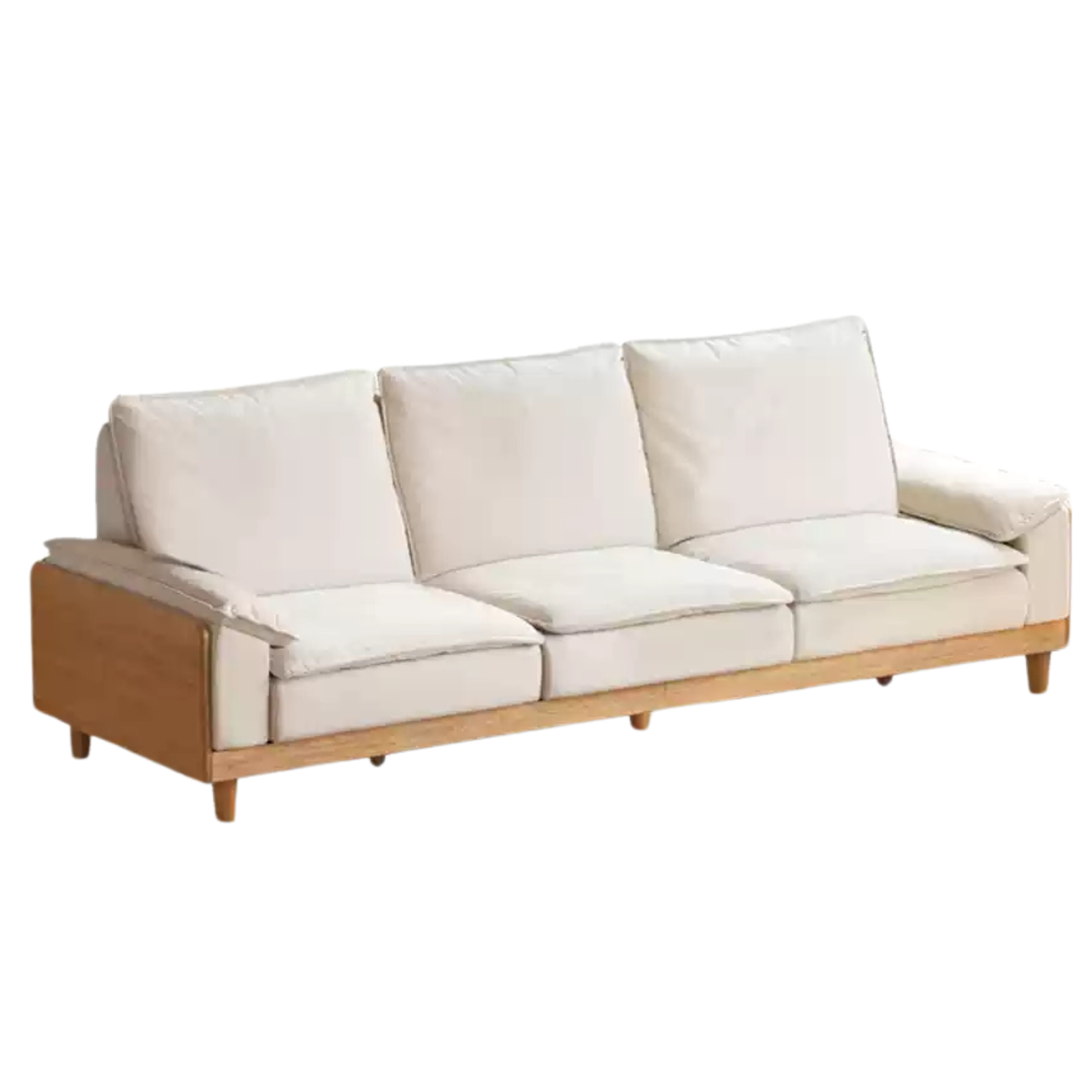Solid Oak Wood Straight Sofa - Modern & Durable Hardwood Sofa for Living Room, Office, or Lounge - Perfect for Home Decor and Comfortable Seating