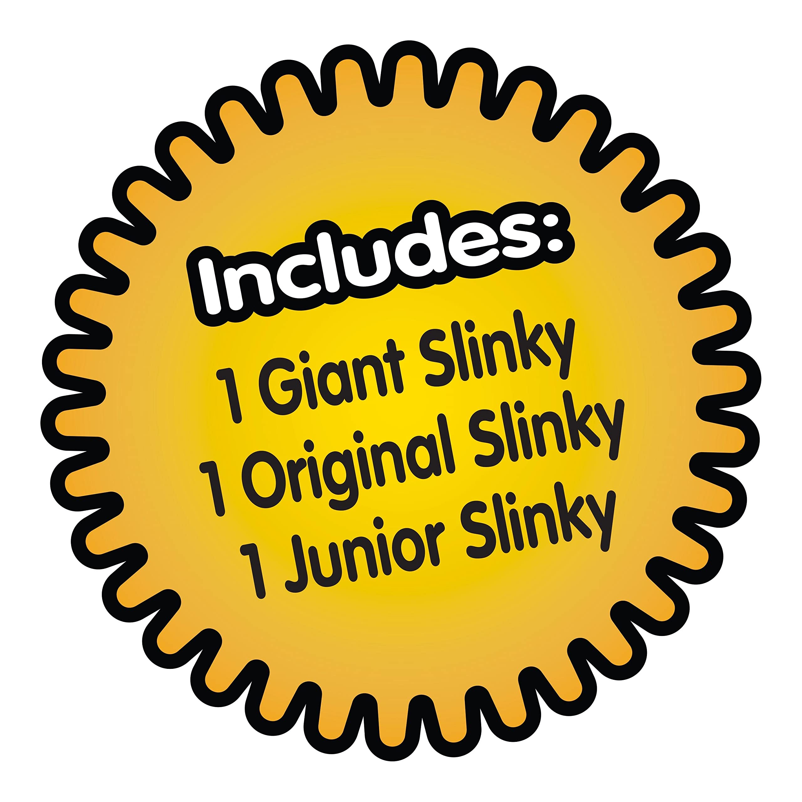 Original Slinky® Brand Fidget Toy Pack - 1 Giant, 1 Classic & 1 Junior Metal Spring Toys for Kids Ages 5+ | Stress Relief, STEM Learning & Fun Walking Spring Toys | Great for Classrooms, Playtime & Sensory Play (Amazon Exclusive by Just Play)