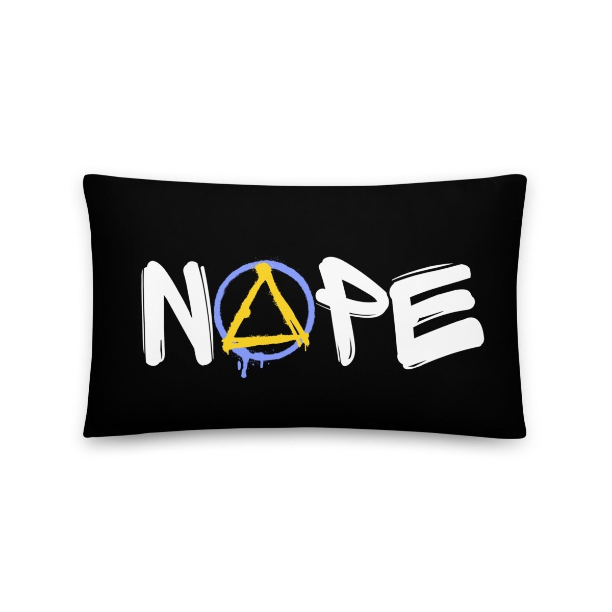 Graffiti Sobriety Symbol 'Nope' Throw Pillow - Motivational Decor for Recovery Rooms, AA Meetings & Sober Living Spaces