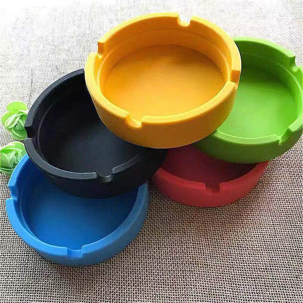 Heat Resistant Silicone Ashtray - Yellow Desktop Cigarette Ash Holder for Indoor & Outdoor Smoking Areas - Perfect for Home, Office, Patio, and Car Use