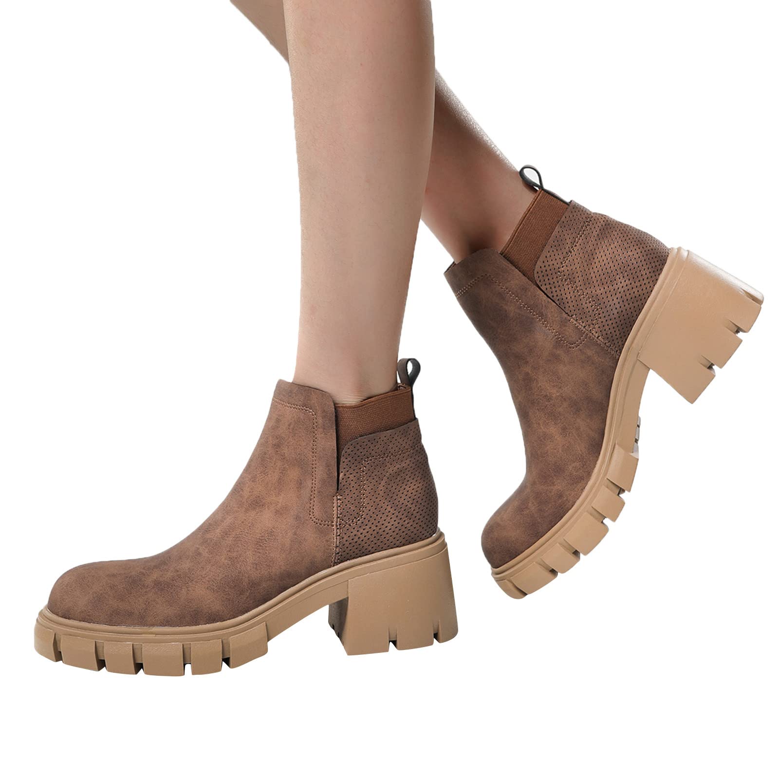 Women's Western Cowgirl Boots - Ankle & Mid Calf Booties with Chunky Block Heels, Retro Wide Calf Design, Embroidered Details | Perfect for Country Dancing, Rodeo Events & Fall Fashion