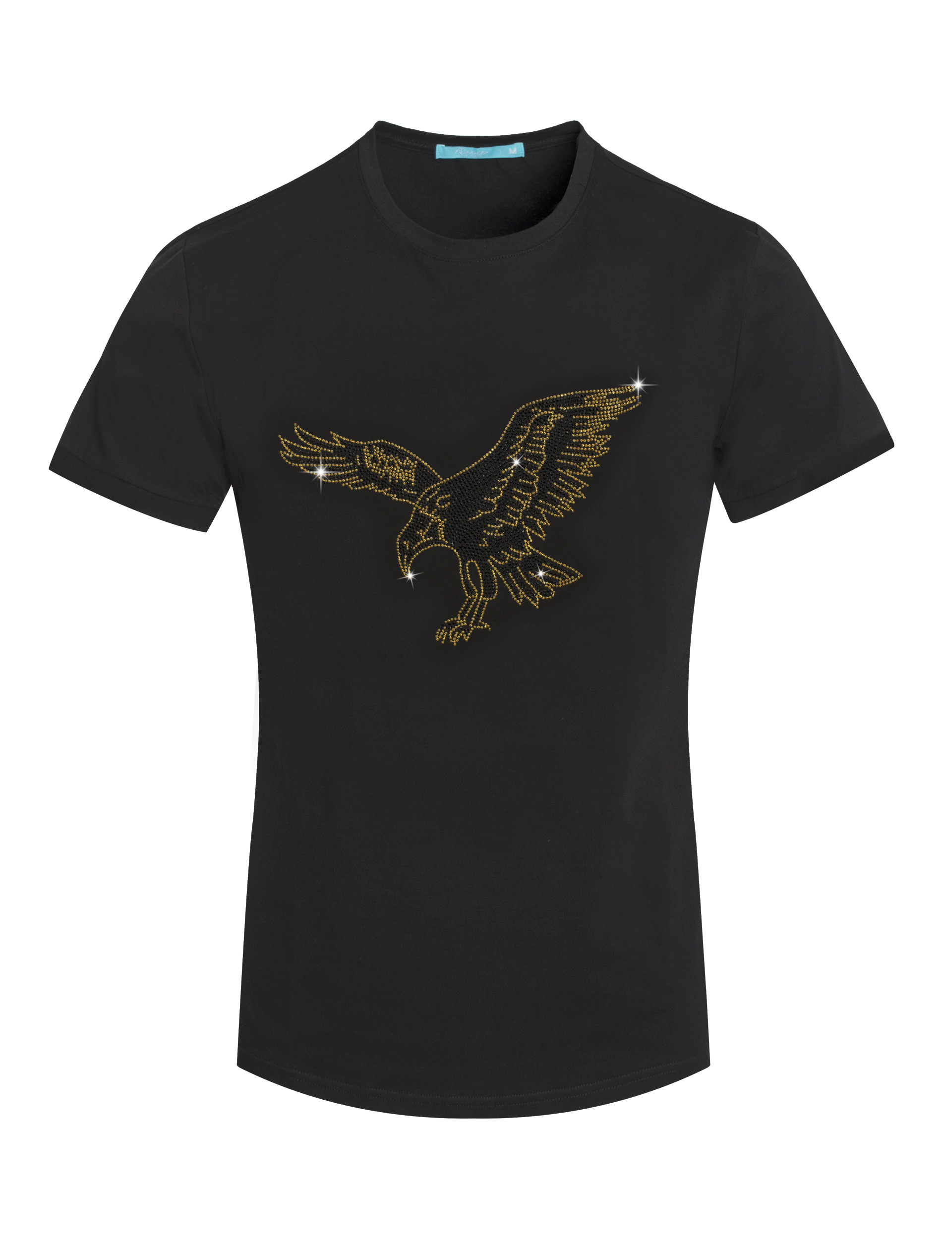 Black Eagle Landing Golden & Black Crystals 1035 - Elegant Home Decor for Living Room, Bedroom & Office | Feng Shui Crystal Gifts for Good Luck & Positive Energy