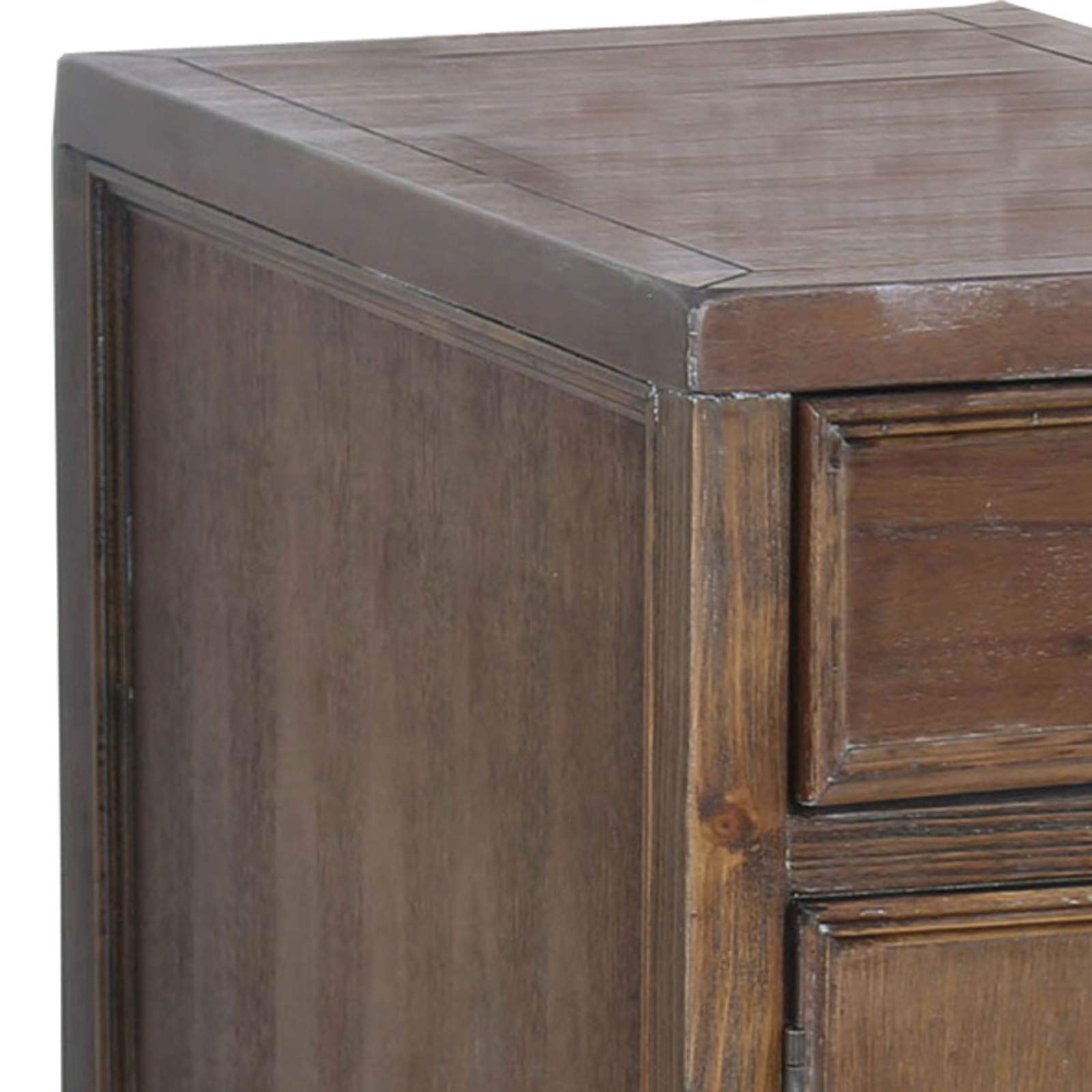 Benjara Transitional Side Table with 1 Drawer & Cabinet Door - Brown Wood Nightstand for Bedroom, Living Room & Office