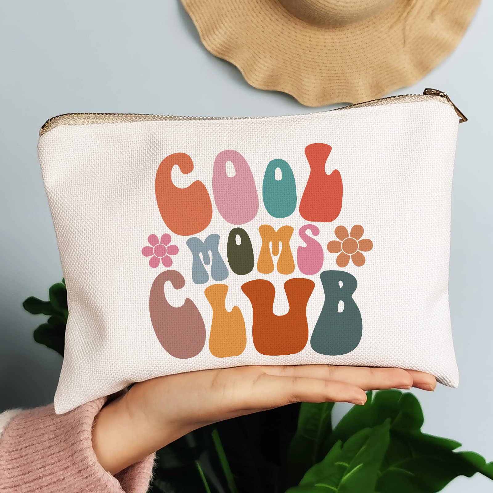 Stylish Cool Moms Club Makeup Bag - Premium Mother's Day Gift, Birthday Present for New Moms - Trendy Handbag for Everyday Use, Work & Travel