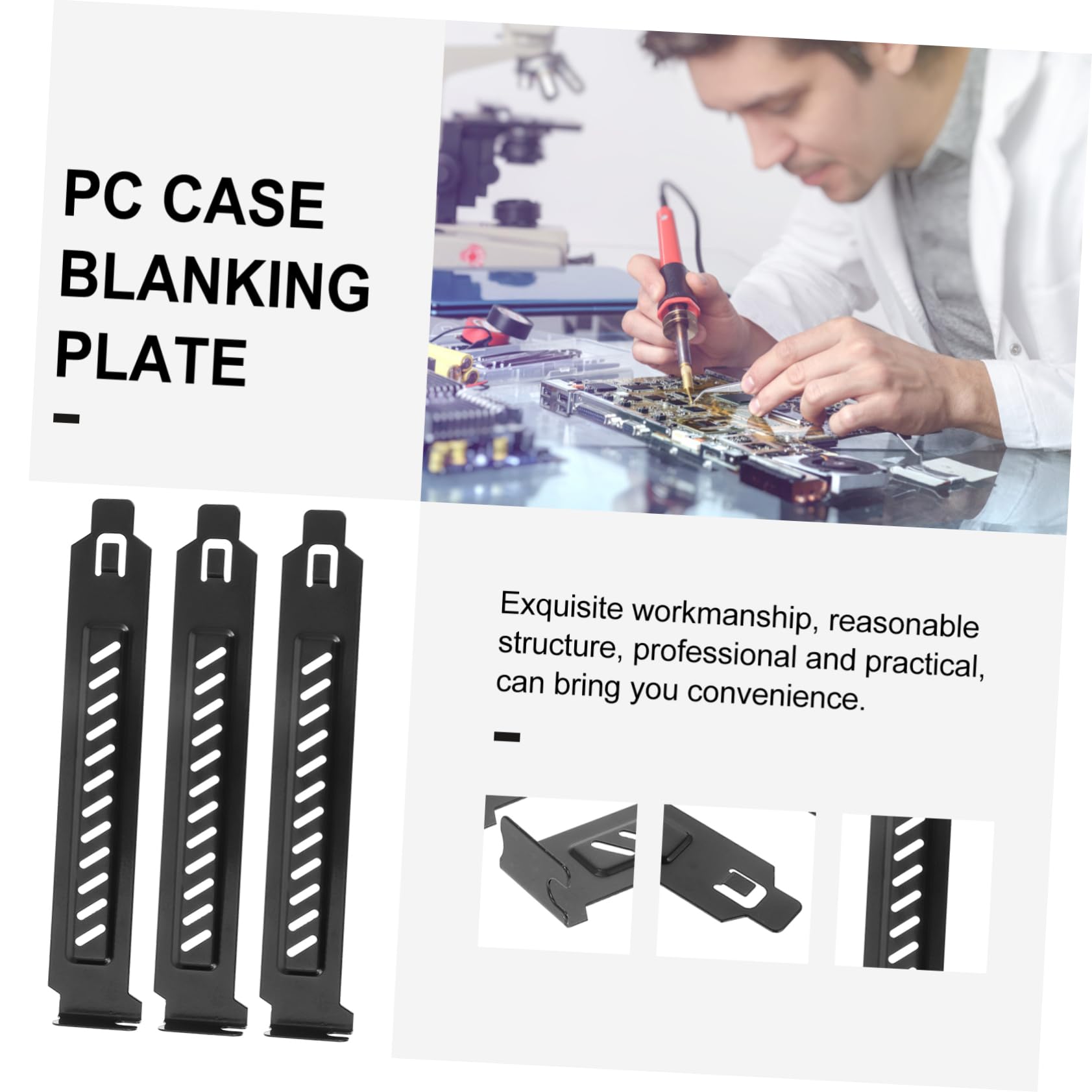 Mikikit 20pcs Stainless Steel Vented GPU Slot Covers - Dust Proof PCIe Blanking Plates for RGB Computer Case, Gaming PC Build & Custom PC Setup - Perfect for Dust Protection & Enhanced Airflow in ATX/Micro-ATX Cases