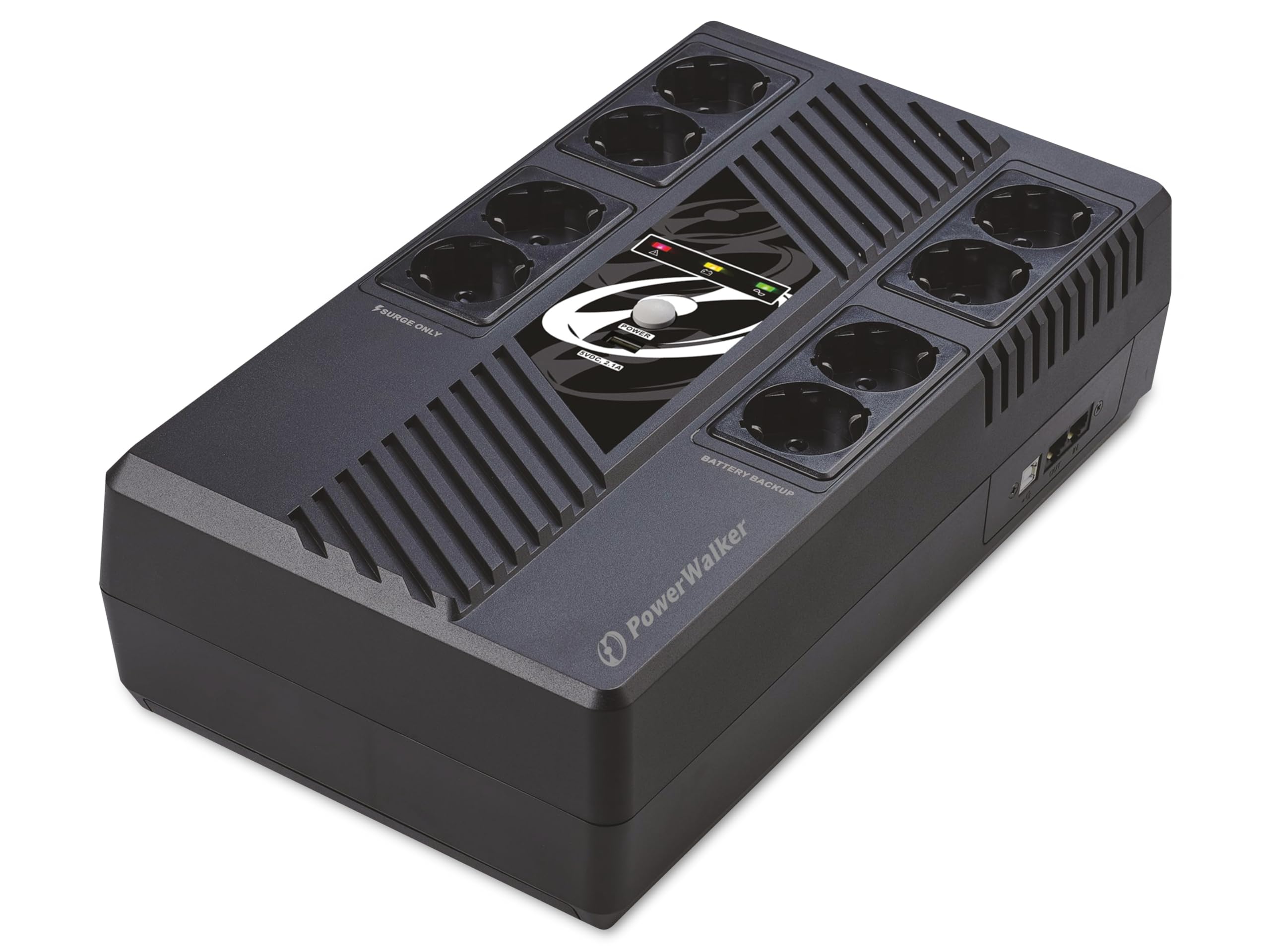 PowerWalker VI 1000 MS Line-Interactive UPS - 1000VA/600W with 8 AC Outlets - Reliable Backup Power for Home Office, Gaming PC & Electronics During Outages