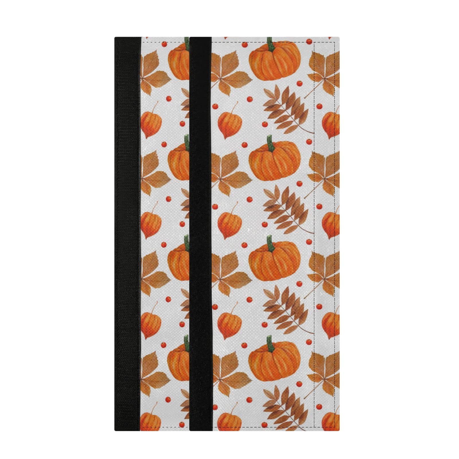 Autumn Maple Leaves Pumpkin Refrigerator Handle Covers - Set of 2 Non-Slip Kitchen Appliance Protectors for Fridge, Microwave & Dishwasher - Fall Berry Design Home Decor for Cozy Thanksgiving & Holiday Season