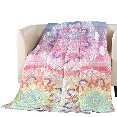 Libaoge Collection Quilted Bedspread - Oversized Queen Size Comforter with Elegant Mandala Pattern | Premium Soft Cotton Filled Coverlet for Bed, Couch & Sofa | Perfect for Cozy Bedroom Decor, Guest Room Accent or Living Room Throw