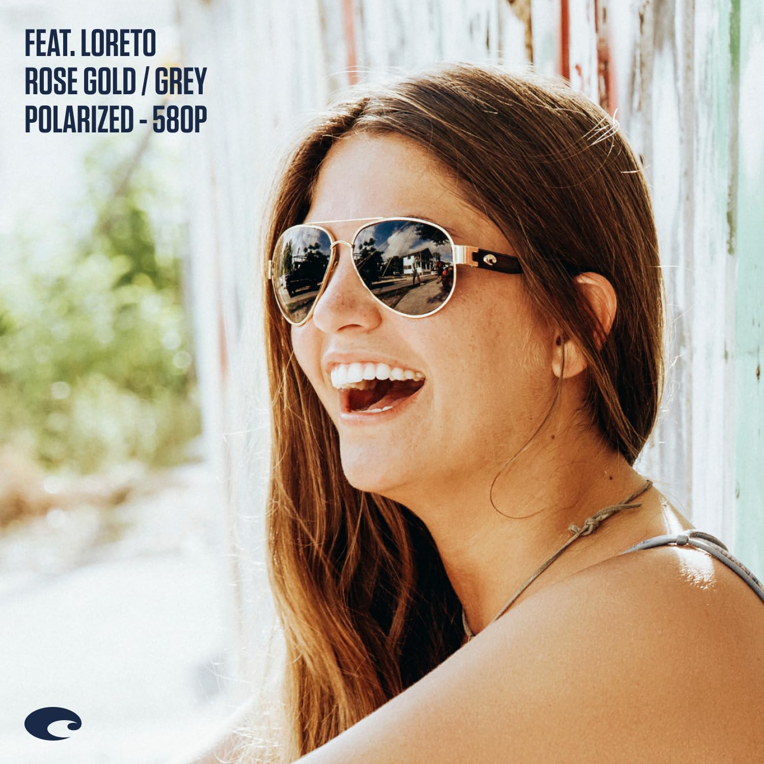 Costa Del Mar Women's Loreto Aviator Polarized Sunglasses - 100% UV Protection, Size 56, 580P Lens - Perfect for Driving, Fishing & Outdoor Activities