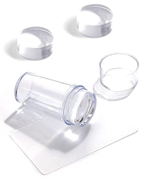 GITGRNTH Silicone Jelly Nail Stamper - DIY Nail Art Tool for French Manicure & Nail Decor - Transparent Stamping Scraper with Cap (Pack of 1) - Perfect for Home Salon & Professional Nail Art Design