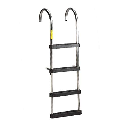 Gareckel EEz-In Telescoping Stainless Steel Pontoon Boat Ladder with Deck Mounting Cups - Adjustable Marine Ladder for Boats, Docks & Swimming Platforms | Perfect for Pontoon Boats, Yachts & Water Activities