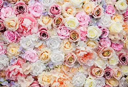 8x6ft Romantic Rose Flower Backdrop - Elegant Wedding Ceremony, Bridal Shower, Photo Studio Background Decor for Events & Photography