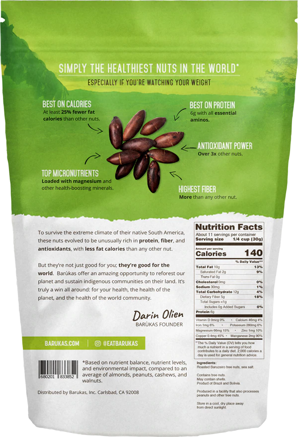 Premium Salted Barukas Nuts - Healthy Snack for Keto, Paleo & Vegan Diets - Perfect for On-the-Go, Office Snacking & Gift Baskets