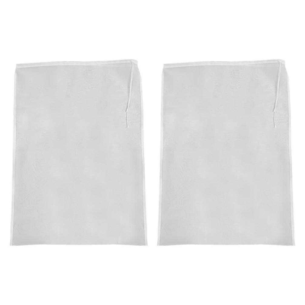 Premium Hemoton 2-Pack Fine Mesh Filter Bags - Nut Milk, Soup Dumpling, Juice Straining Bags for Commercial & Home Use | Paint, Food Strainer with Durable Cotton Construction | Perfect for Almond Milk, Cold Brew Coffee & Herbal Tea Making