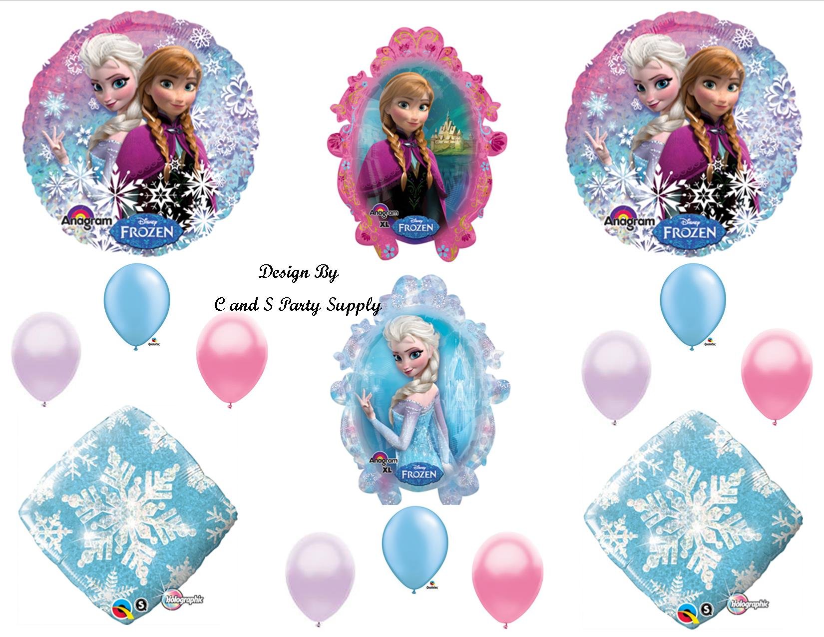 Disney Frozen Snowflake Balloons - Birthday Party Decorations Supplies for Kids, Baby Shower & Winter Themed Events