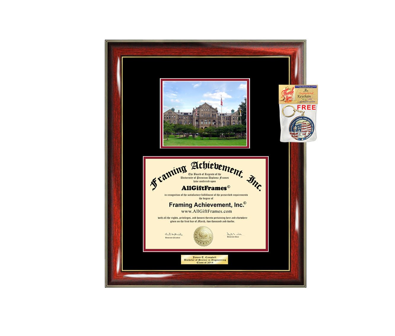 Personalized Catholic University of America CUA Diploma Frame - Engraved Graduation Picture Frame for Degree Display | Perfect Graduation Gift for Students | Dorm Decor & Office Display