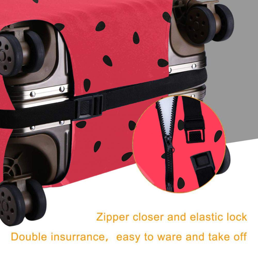 Watermelon Print Luggage Cover - Black Seed Polka Dot Design for 18-20 Inch Suitcases | Summer Travel Accessory | Perfect for Vacations, Beach Trips & Airplane Travel