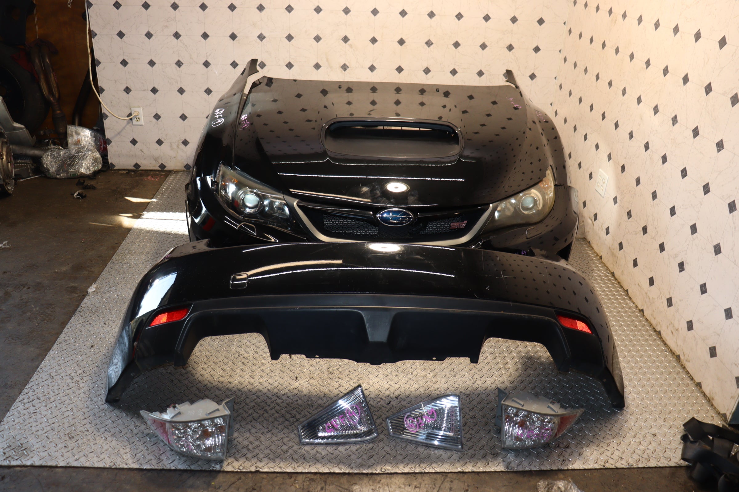 JDM 08-14 Subaru STI Nose Cut Conversion Panels | Front Bumper Conversion Kit for WRX STI | Perfect for Car Restoration & Custom Builds