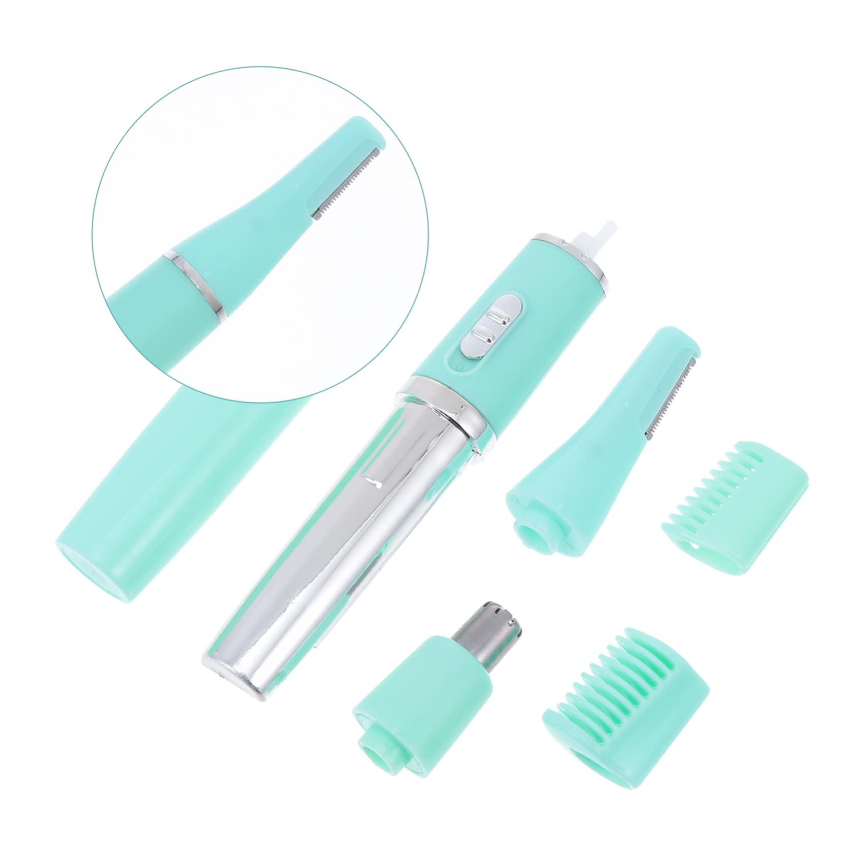 NOLITOY 3-Pack Electric Eyebrow Trimmer & Facial Hair Remover for Women & Men - Rechargeable Eyebrow Shaver, Lip Razor, Face Trimmer (Abs Green) - Perfect for Eyebrow Grooming, Upper Lip & Facial Hair Removal at Home or Travel