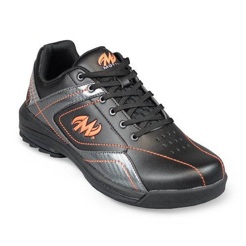 Motiv Men's Propel Black Carbon Orange Left Hand Bowling Shoes - Comfortable & Durable for League Play & Tournament Bowling