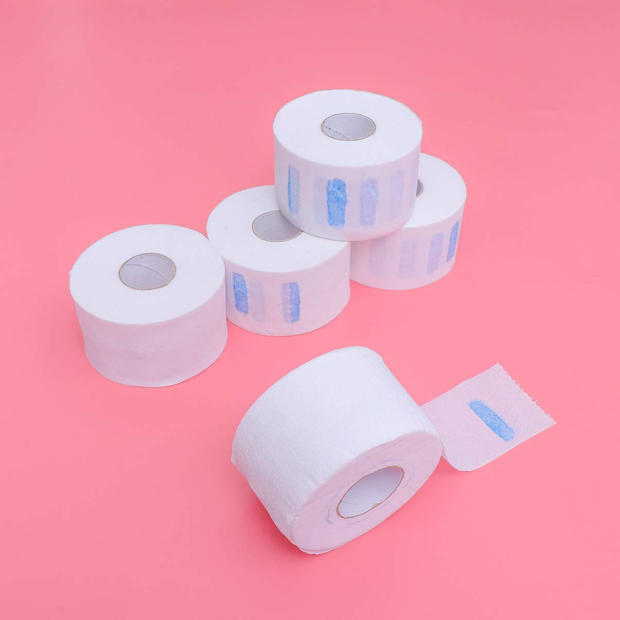 Minkissy 5 Rolls Disposable Barber Neck Strips - White Collar Paper for Hairdressing, Hair Cutting & Neck Protection | Salon, Barber Shop & Home Use Accessories