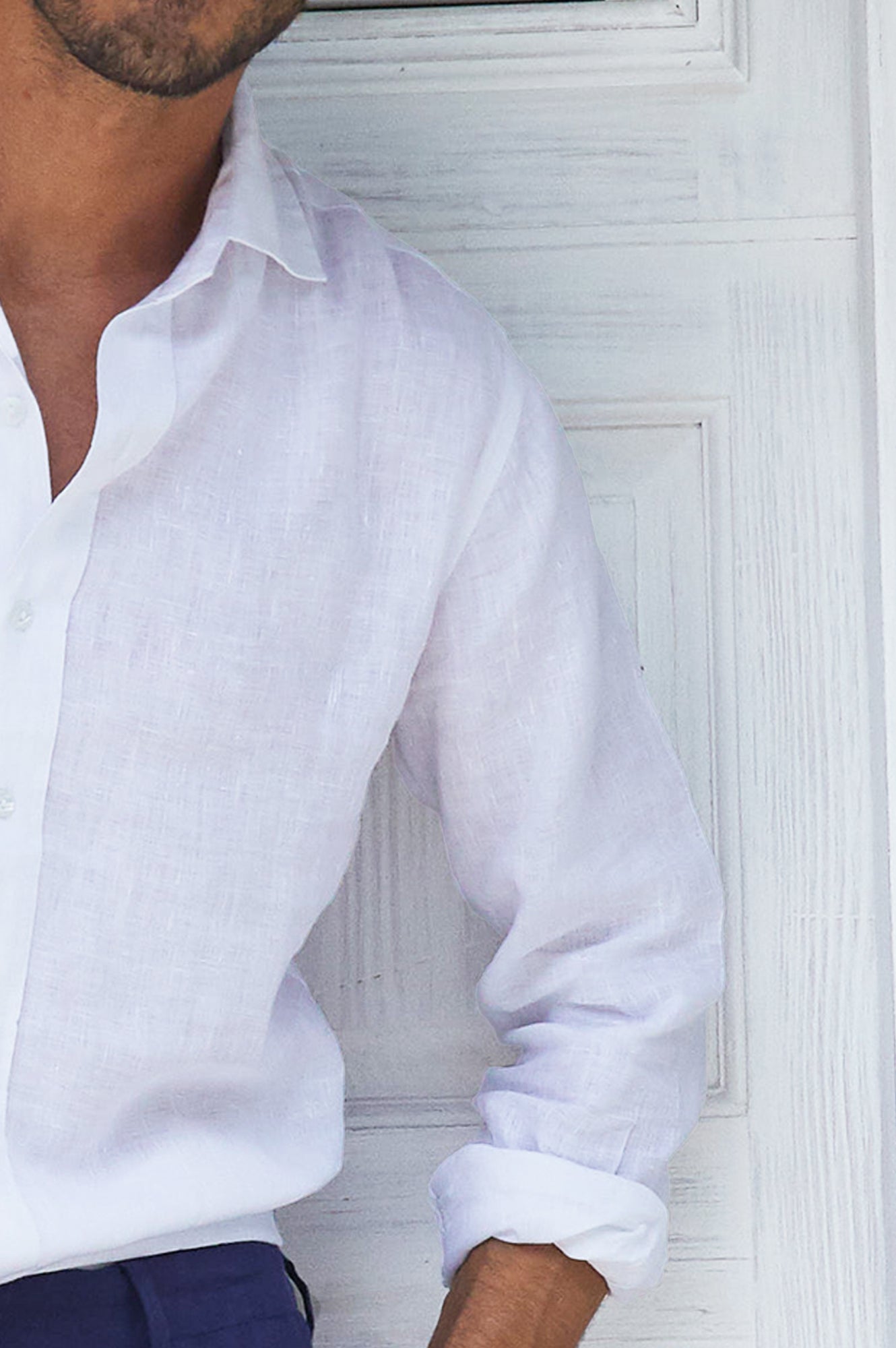 Premium Men's Linen Shirt - Breathable & Lightweight White Casual Button Down Shirt for Summer | Office Wear, Beach Vacation & Outdoor Activities