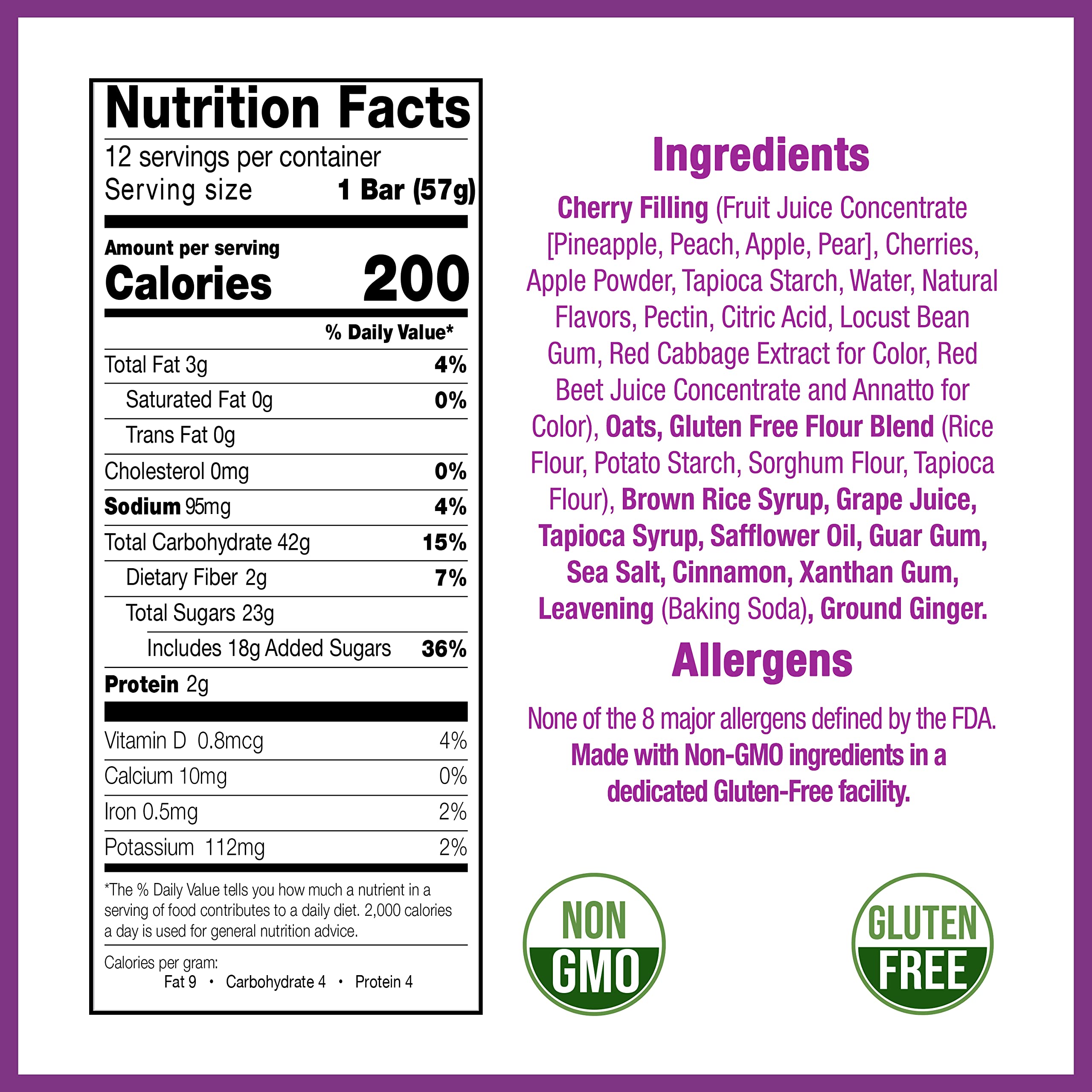 Betty Lou's Gluten Free Vegan Non GMO Fruit Bars Bundle - Blueberry & Cherry Flavors, 2 oz Each (24 Pack) | Healthy Snacks for On-the-Go, Lunch Boxes, Hiking & Office Breaks