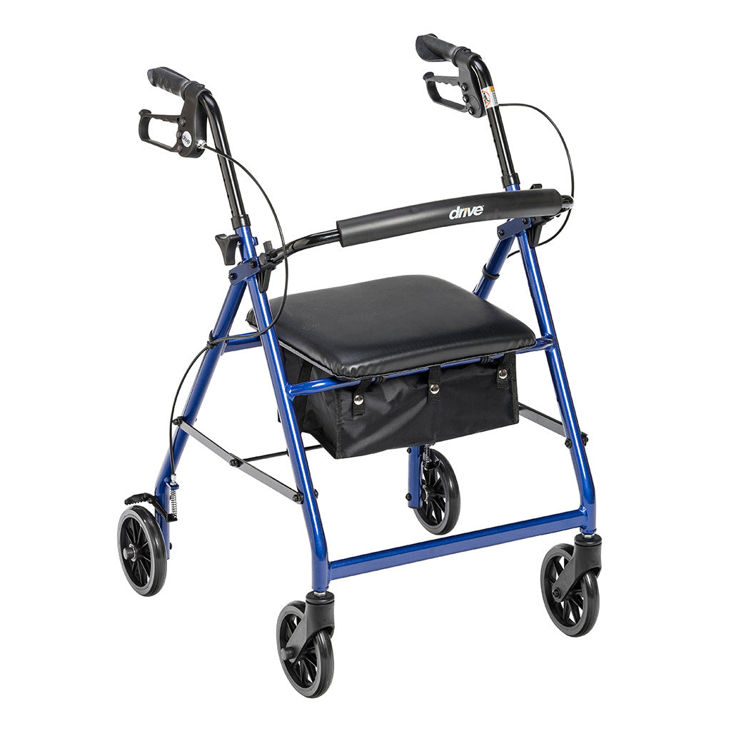 6-Wheel Drive Rollator Walker for Seniors & Adults - Lightweight Mobility Aid with Seat & Basket - Ideal for Indoor & Outdoor Use, Shopping & Travel