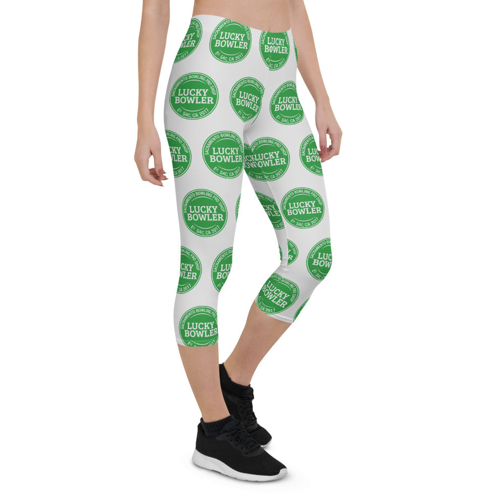 Lucky Bowler Leggings for Women - Light Gray Yoga Pants with High Waist & Stretchy Fabric - Perfect for Yoga, Gym, Running & Casual Wear