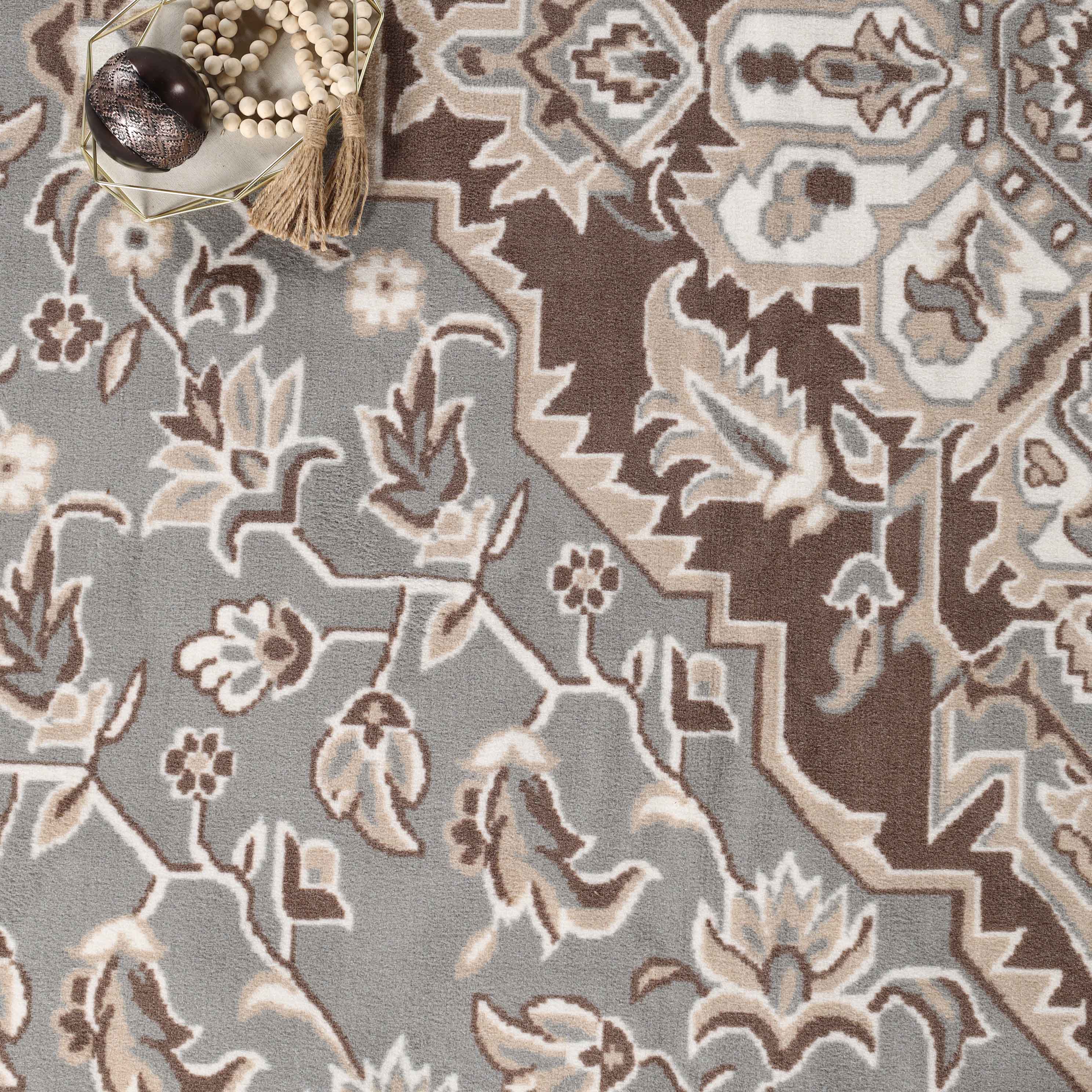 Glendale Traditional Floral Medallion Indoor Area Rug - Non-Slip Living Room Carpet, Bedroom Runner, Hallway Decor | Soft & Durable Home Floor Mat for Cozy Interior Design