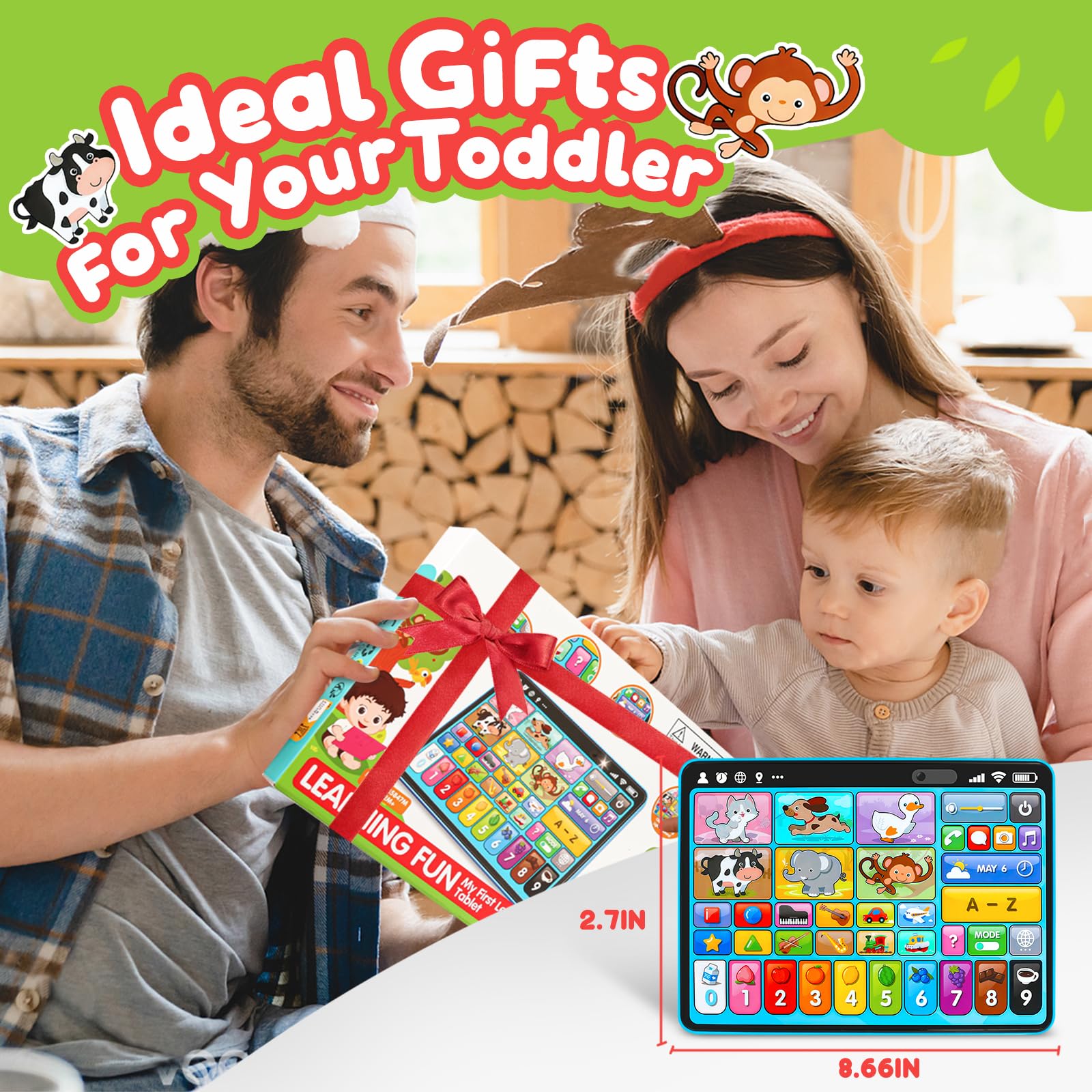 Bilingual Learning Tablet for Toddlers 1-3 Years | Educational Toy with Music, Sounds & Speech Therapy | Montessori Toys for 1-2 Year Old Boys & Girls | Perfect Gift for Birthdays & Holidays | Ideal for Early Childhood Development & Interactive Playtime