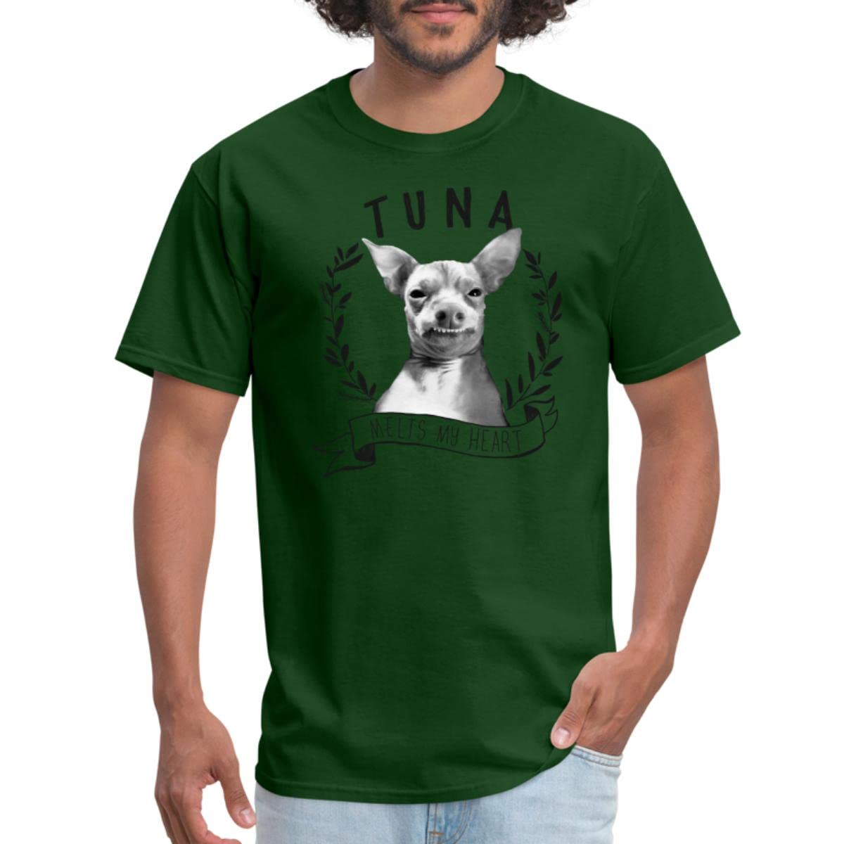 Spreadshirt Tuna Melts My Heart Crest Men's T-Shirt - Funny Graphic Tee for Casual Wear, Gifts & Everyday Outfits