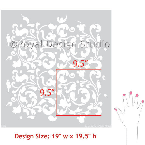 Premium Sultan Swirl Wall Stencil - Reusable DIY Painting Template for Home Decor, Accent Walls & Creative Projects - Perfect for Bedrooms, Living Rooms & Nursery