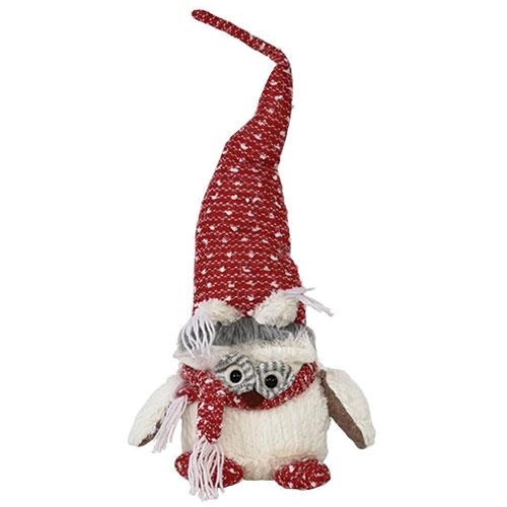Adorable Plush Owl with Red Hat - Soft Stuffed Animal Toy for Kids, Nursery Decor, Gift Idea | Perfect for Cuddling, Room Decoration, and Themed Parties