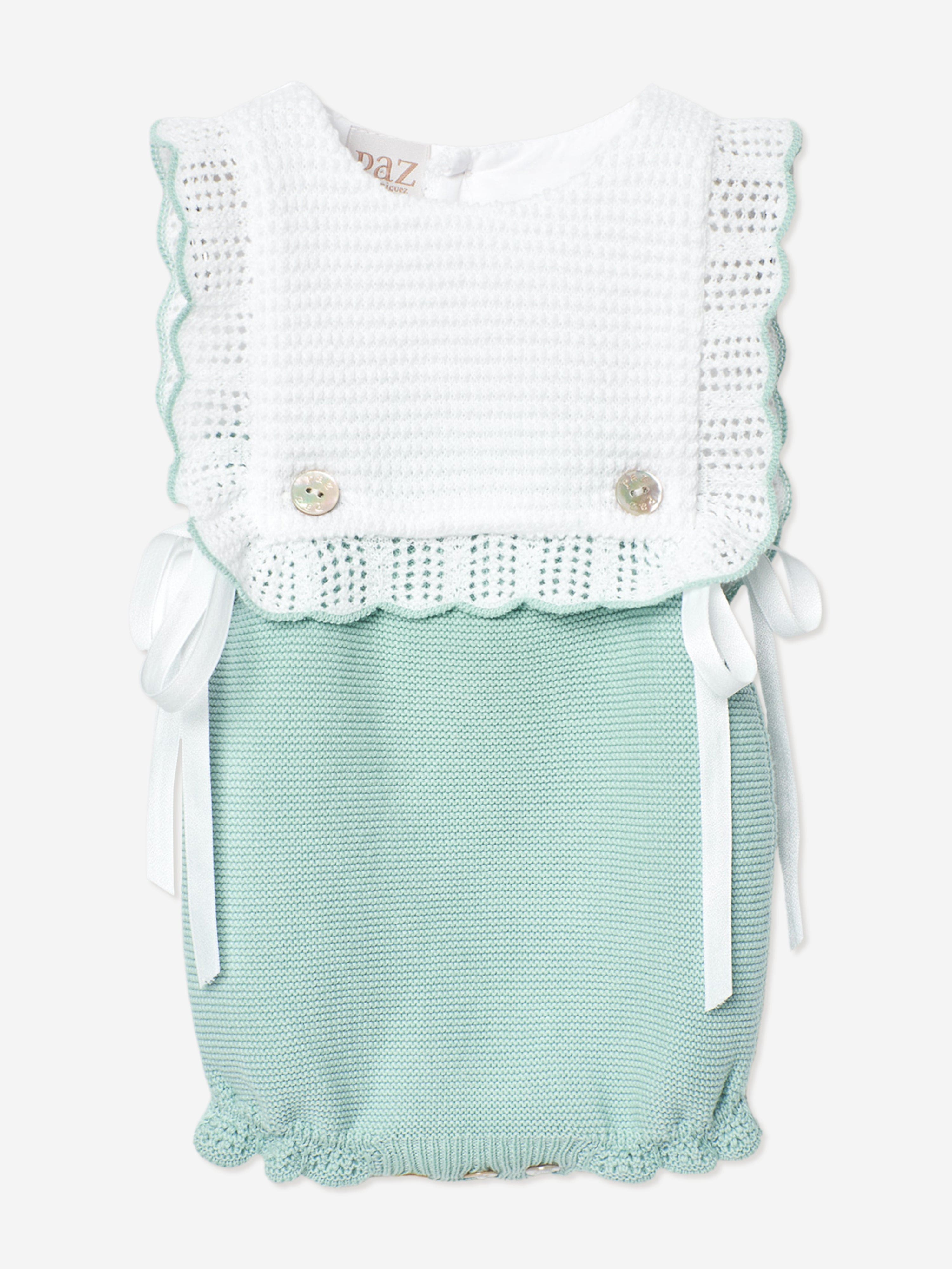 Soft Green Baby Knitted Romper - Cozy & Breathable Outfit for Newborns & Infants | Perfect for Playtime, Photo Shoots & Family Outings