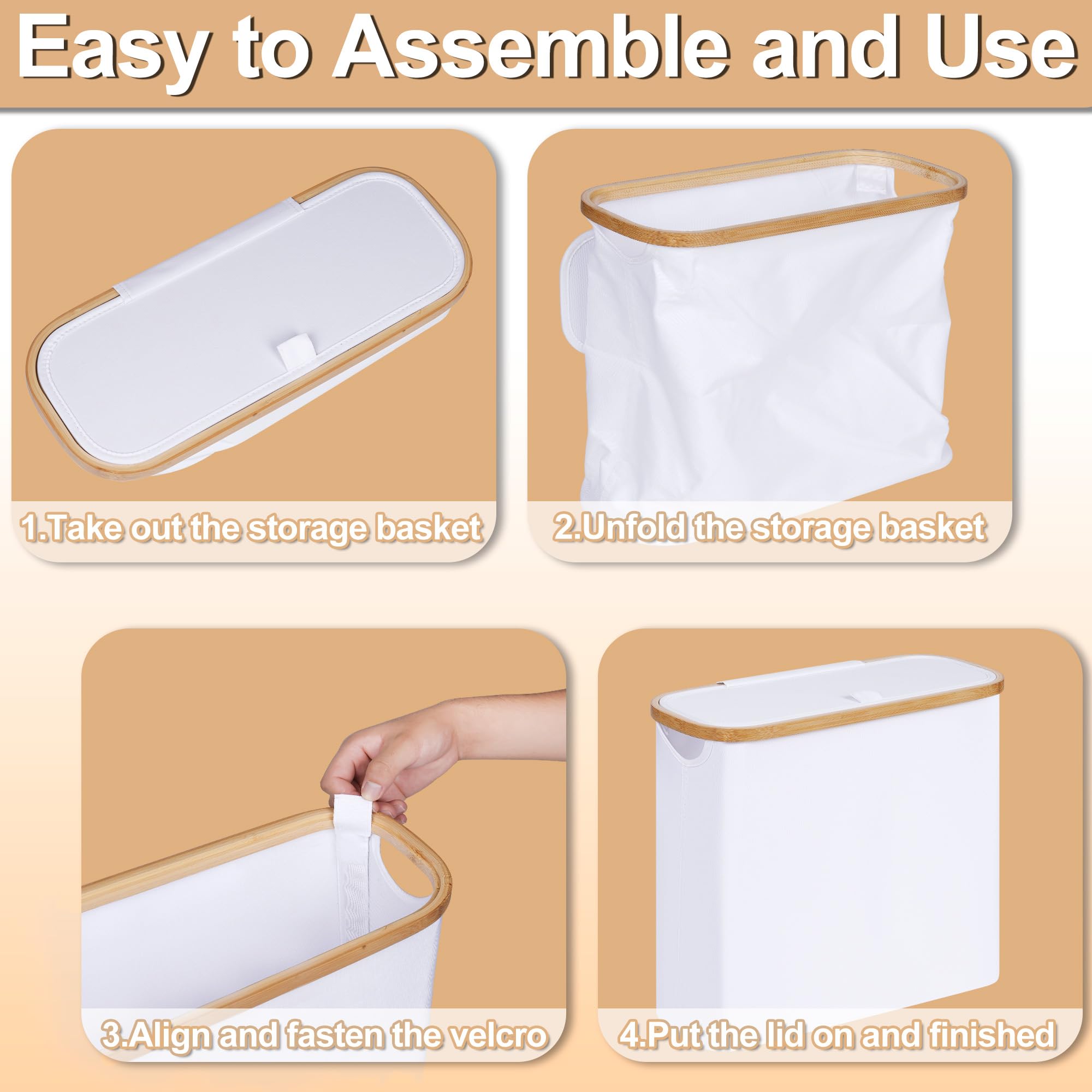 28L White Toilet Paper Basket with Lid - Free Standing Bathroom Storage Organizer Holds 9-12 Rolls | Space-Saving Solution for Small Bathrooms & Apartment Living
