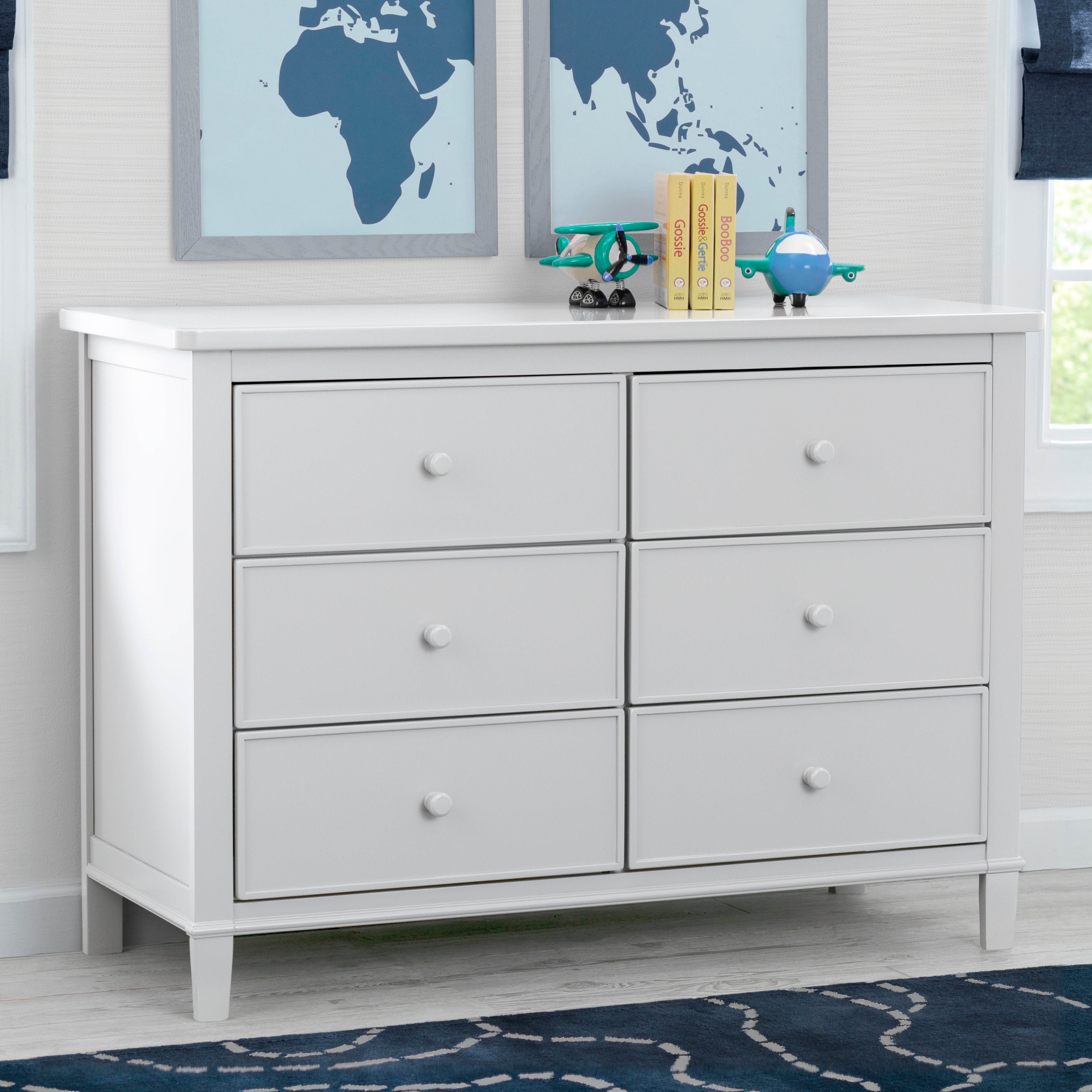 Haven 6-Drawer Dresser with Interlocking Drawers - Sturdy Wooden Chest of Drawers for Bedroom Storage & Organization - Perfect for Master Bedroom, Guest Room or Nursery Closet