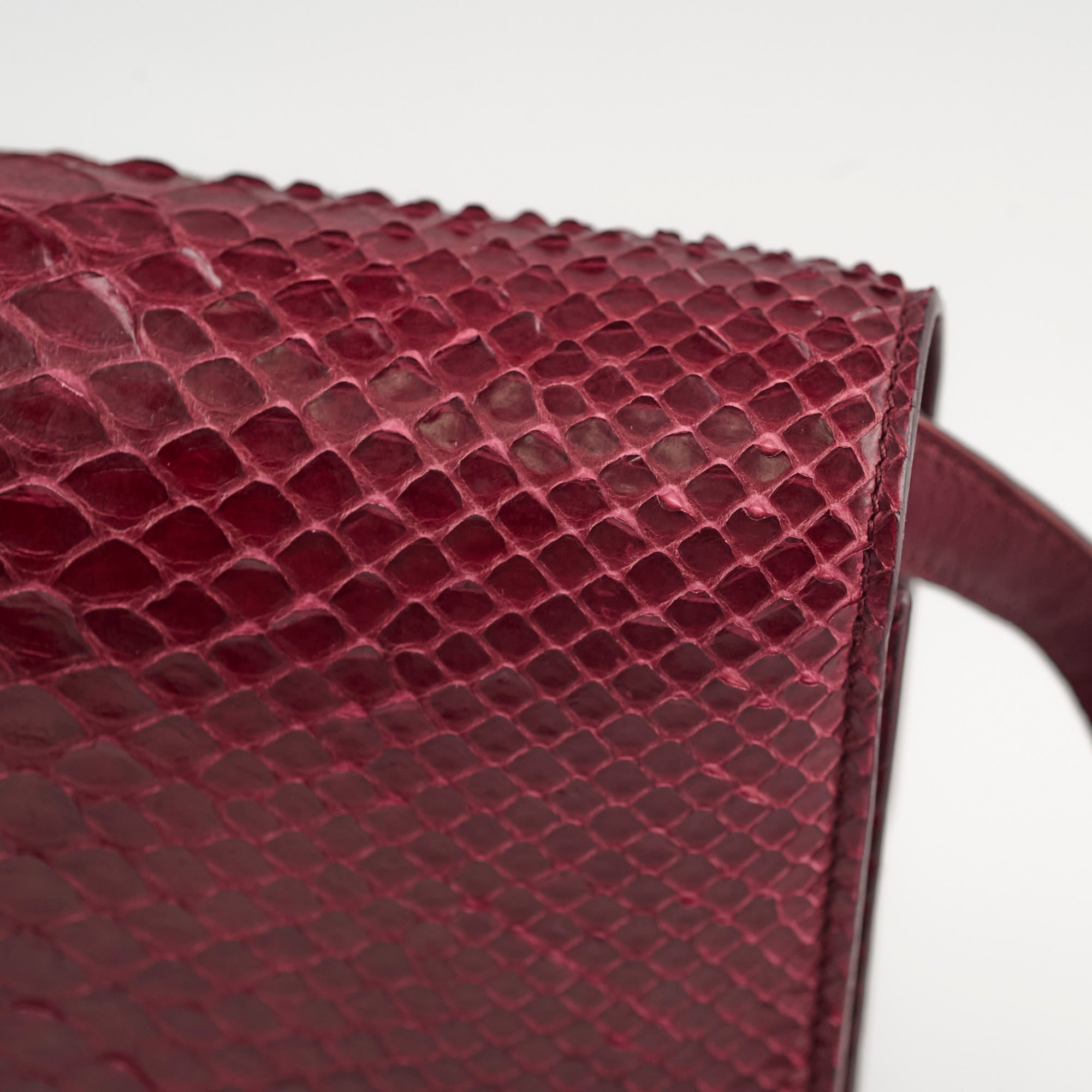 Celine Python Medium Classic Box Bag in Burgundy - Luxury Designer Handbag for Women, Perfect for Work, Evening & Special Occasions