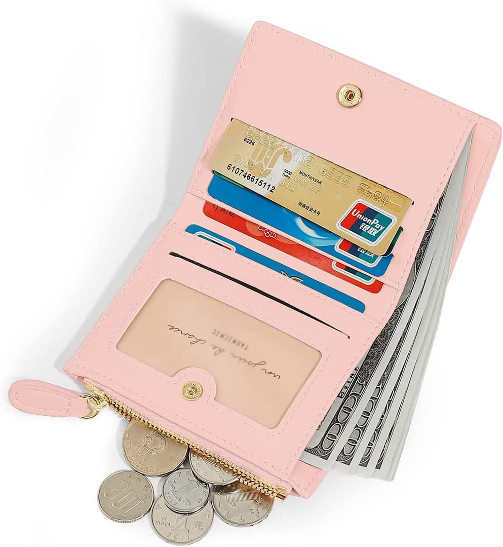 Cute Floral Print Tri-Fold Wallet for Girls & Women - PU Leather Small Purse with ID Window, Cash Pocket & Card Holder - Stylish & Functional (White) | Perfect for School, Travel & Everyday Use