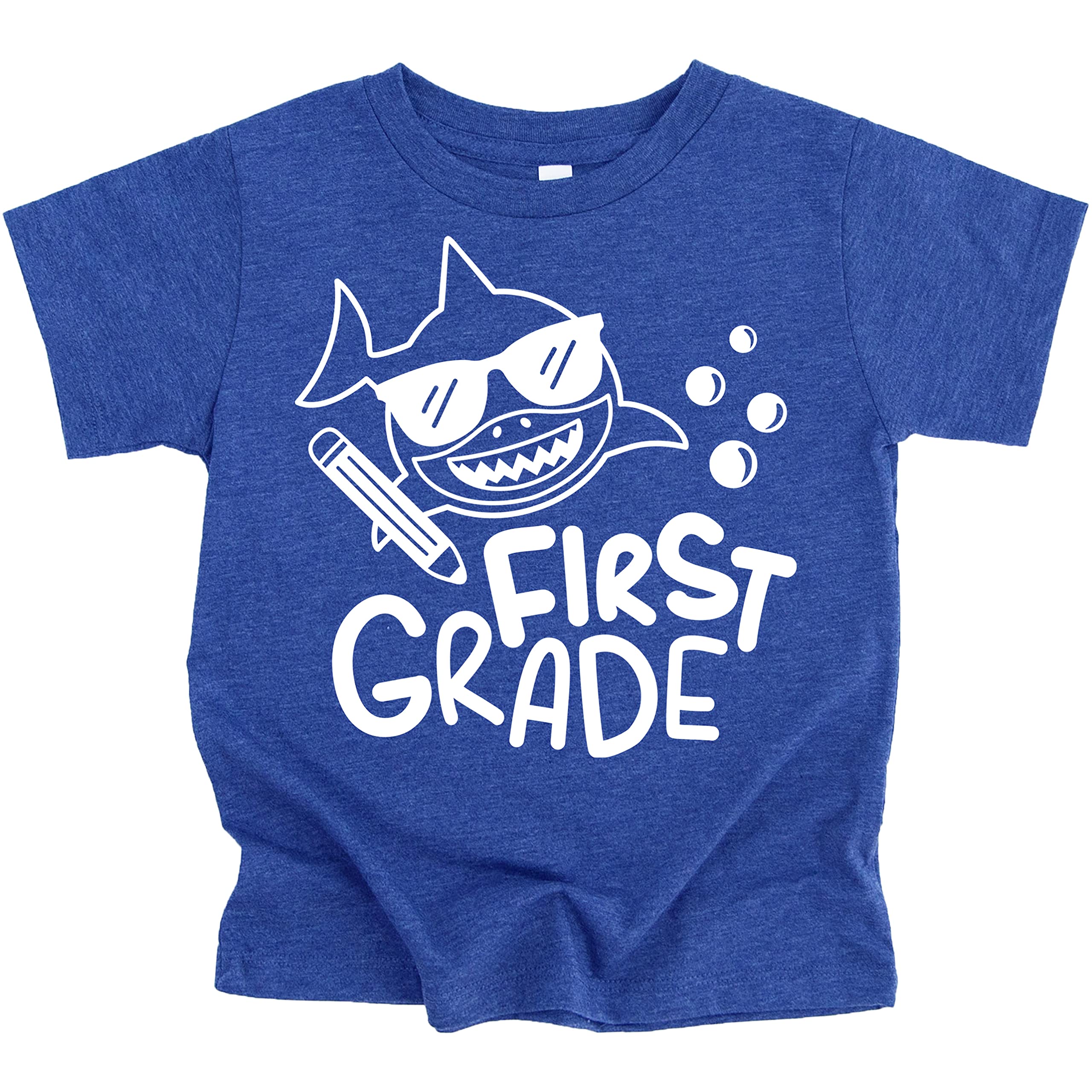 1st Grade Shark First Day of School T-Shirt - Cute Boys Back to School Shirt & Raglan Tee - Perfect First Day Outfit for Kindergarten & Elementary Students